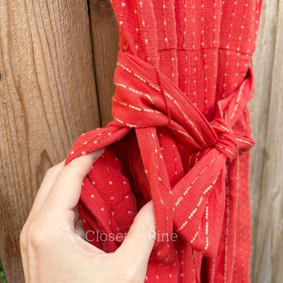 Ace & Jig Alley Jumper Sriracha Size Small Jumpsuit NWT Red Orange‎ Striped - Picture 9 of 17